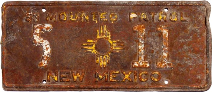 New Mexico Mounted Patrol License Plates